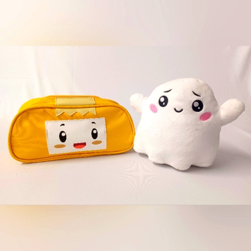 Lanky Box Bundle - Boxy Pencil/Makeup Case & Ghostie Plush (Glows) NWOT